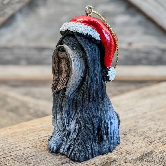 Vintage Kurt Adler Shih Tzu Dog in Santa Hat Christmas Tree Ornament, 3”H - Picture 2 of 9